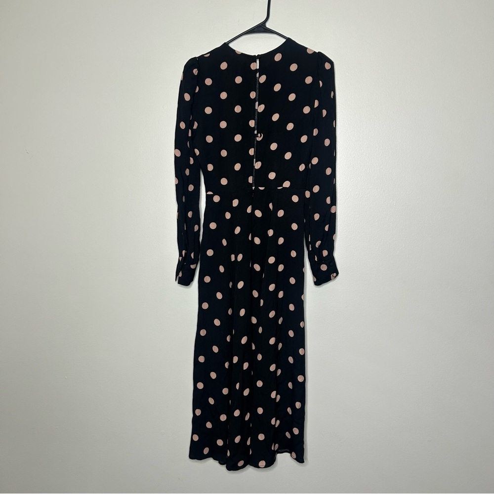 Reformation Black and Pink Polka Dot Long Sleeve Dress - Picture 4 of 9